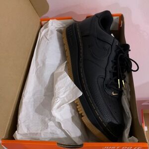 Nike Air Force 1 Luxe Black Bucktan Gum Yellow DB4109-001 Mens 11.5US NEW